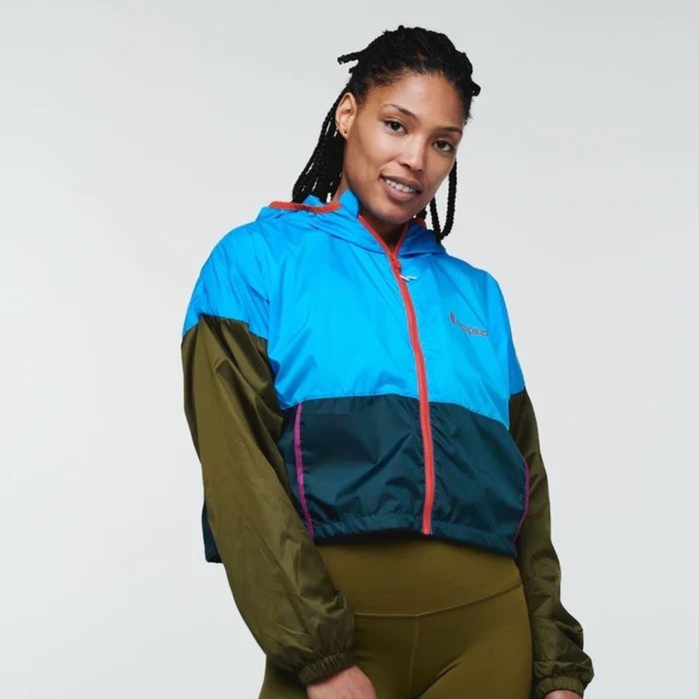 Cotopaxi Teca Full Zip Windbreaker Jacket Blue Green Colorblock Womens Medium